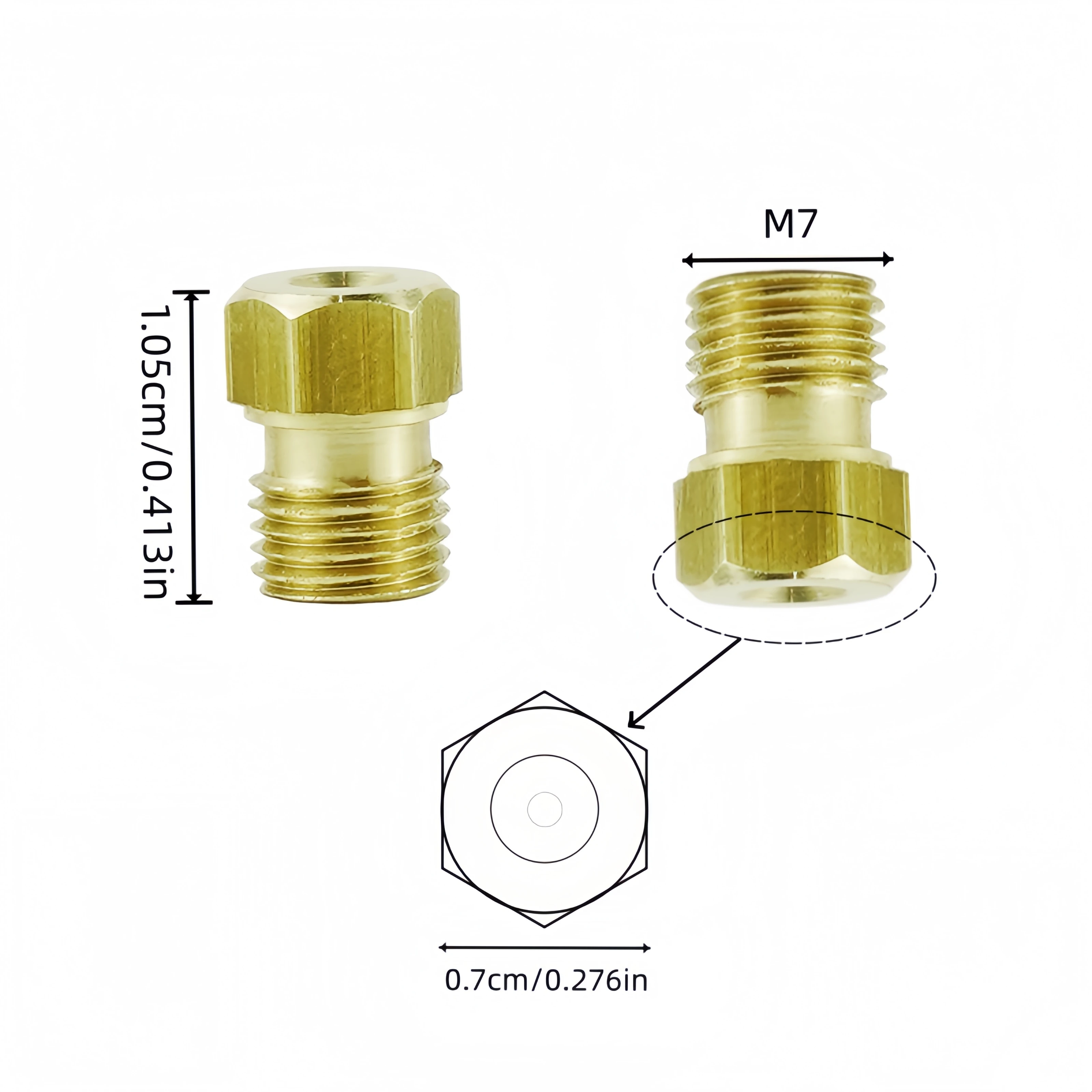 12pcs of Set for Yamaha Motorcycle for Taikai TK Carburetor Hexagonal Main Jet M7 Thread Suitable for Y28V SRZ150 JYM150 JS150