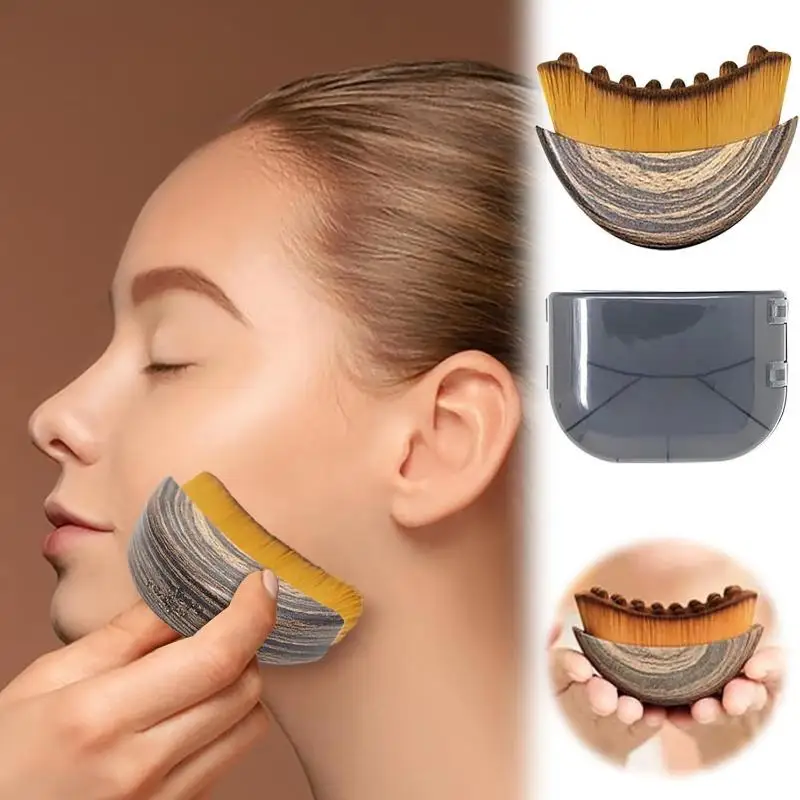 Convenient Carry-on Lymphatic Facial Brush: Multi-purpose Face & Neck Sculpting Implement