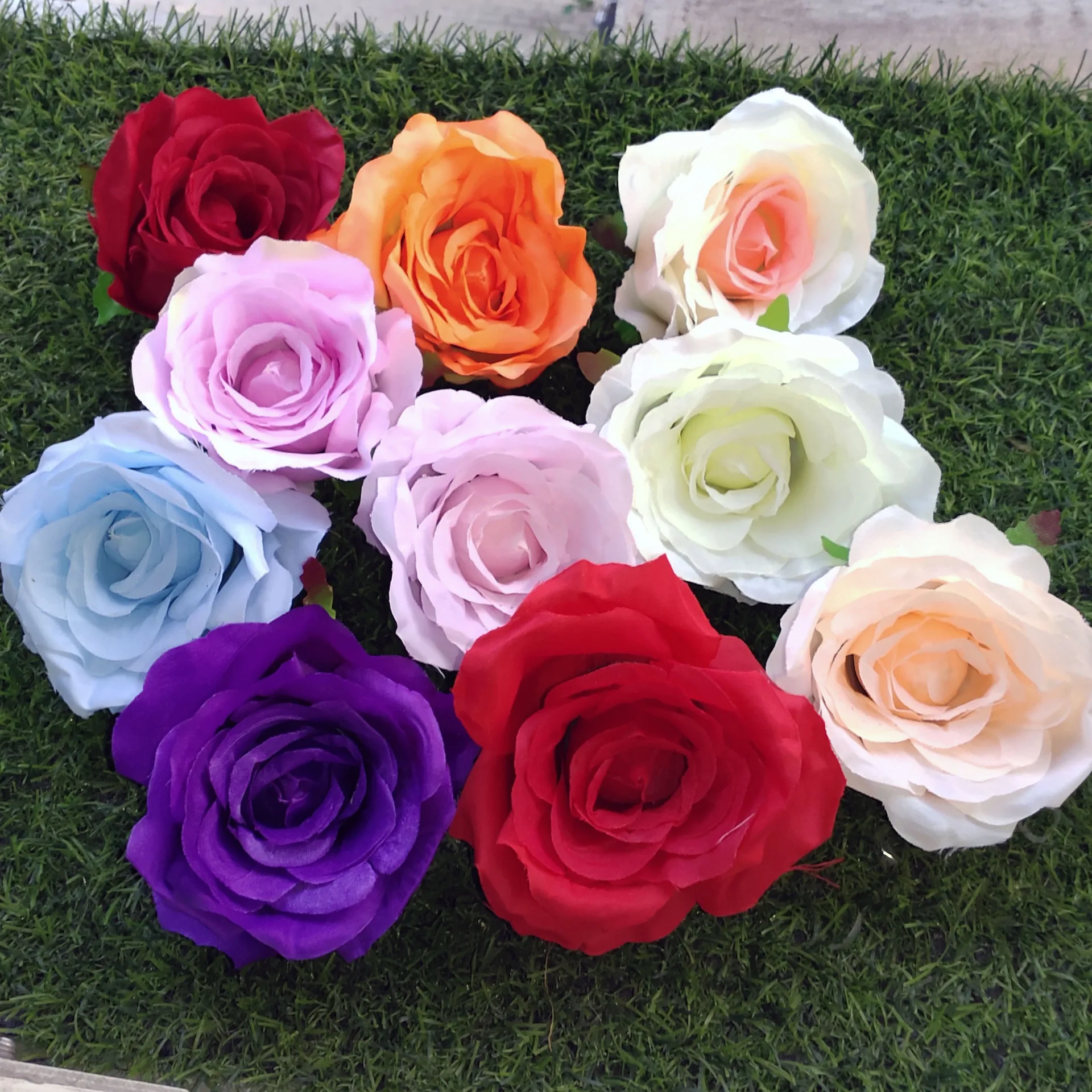 Seda Rosa Flor Cabeça, Flor Do Casamento, Fundo Da Parede, Arco Decoração, Flores Falsas Rosas, Acessórios Coroa De Natal, DIY, 10Pcs