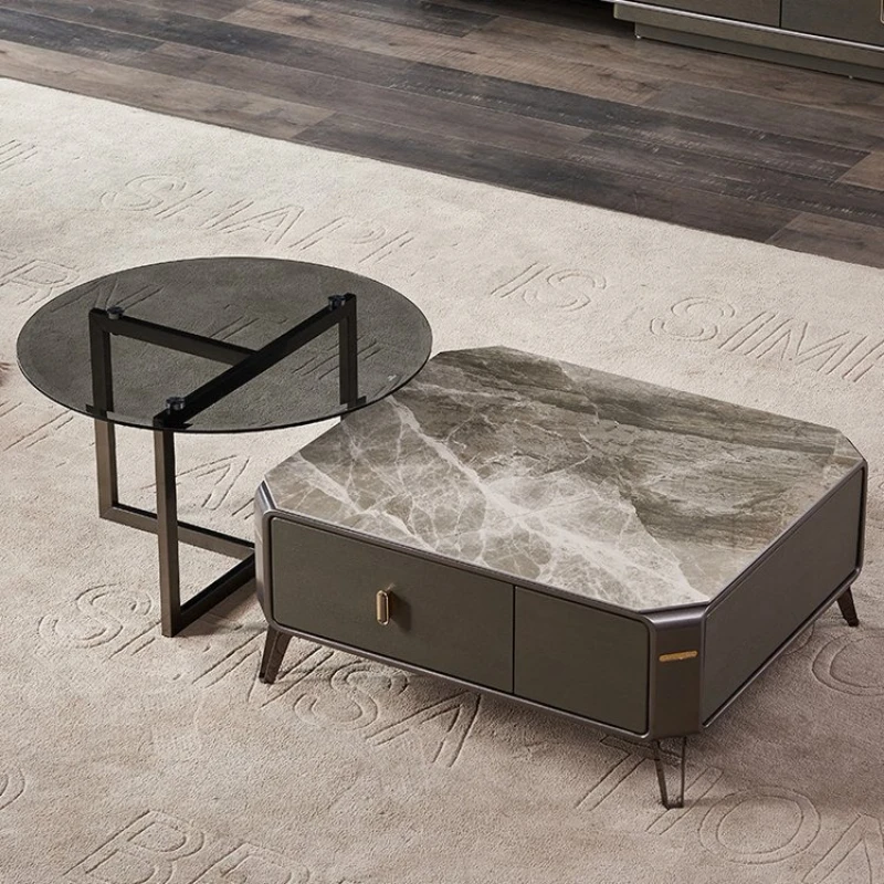 

Glass Smooth Coffee Table Beautiful Elegant Soft Accent Coffee Table Saving Space Living Room Furniture Salongbord XYCJ