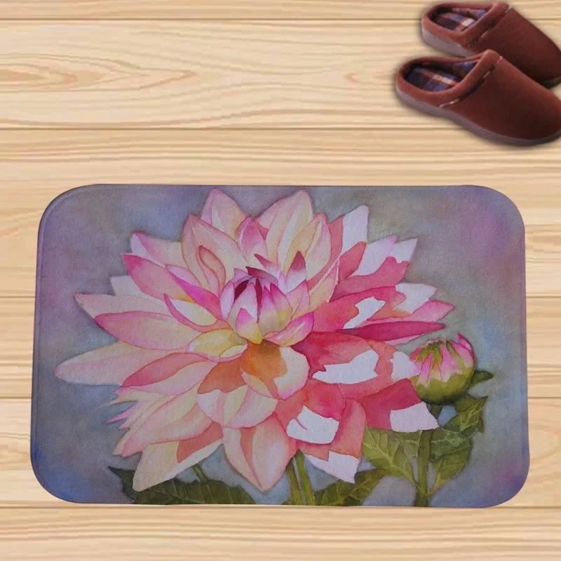 Sunflower Field Flannel Doormats, Bright Blooms & Butterfly Designs, Scenic Blue Sky Prints, Soft Floor Mats for Home Aesthetic