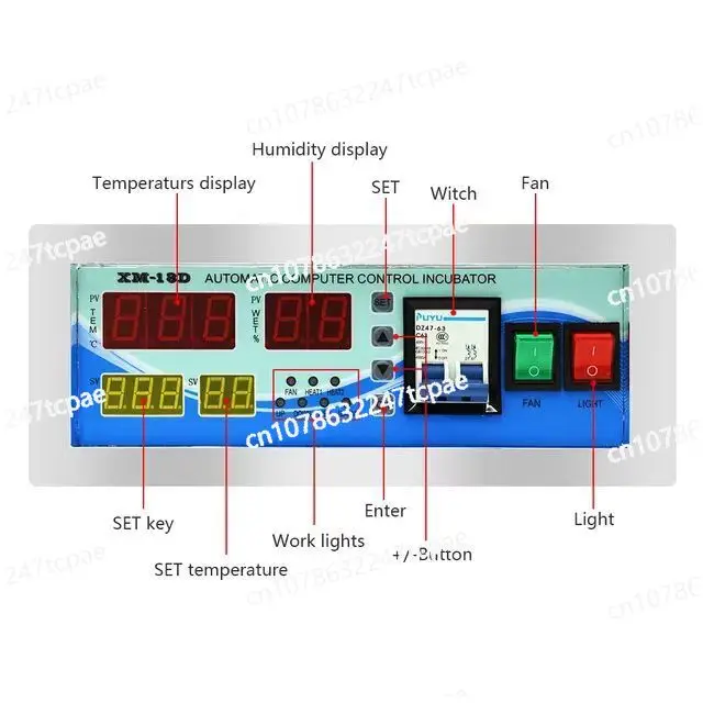 XM-18D Incubator Controller Thermostat Automatic Incubator Intelligent Temperature and Humidity