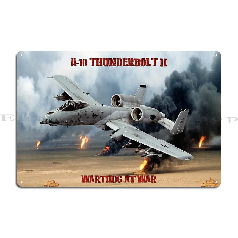 A 10 Warthog At War Metal Plaque Poster Printed Party Wall Decor Cave Wall Mural Tin Sign Poster