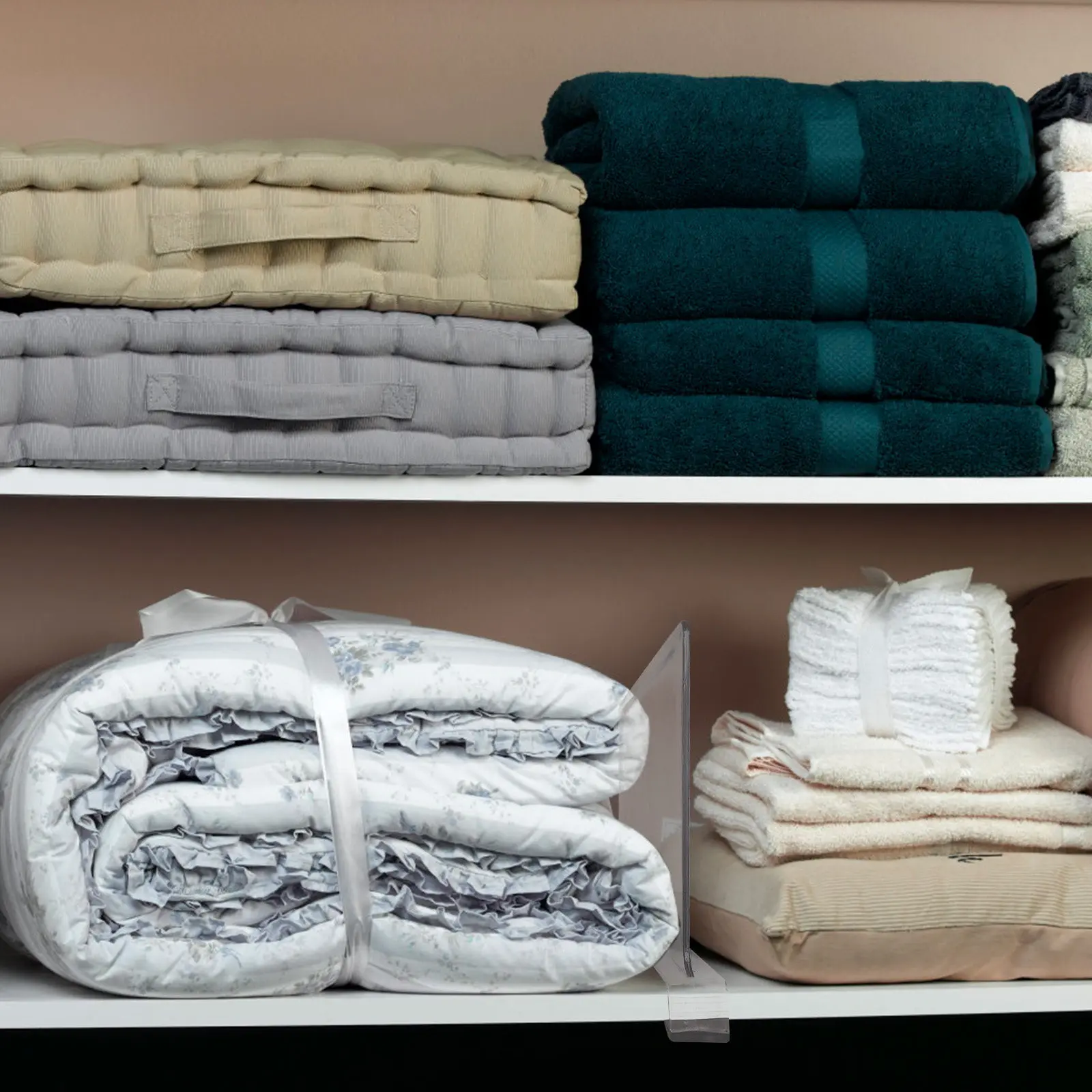 

2Pcs Acrylic Clear Shelf Divider Closet Organizer Multifunction Clothes Separator Wardrobe Kitchen Storage Shelf Divider