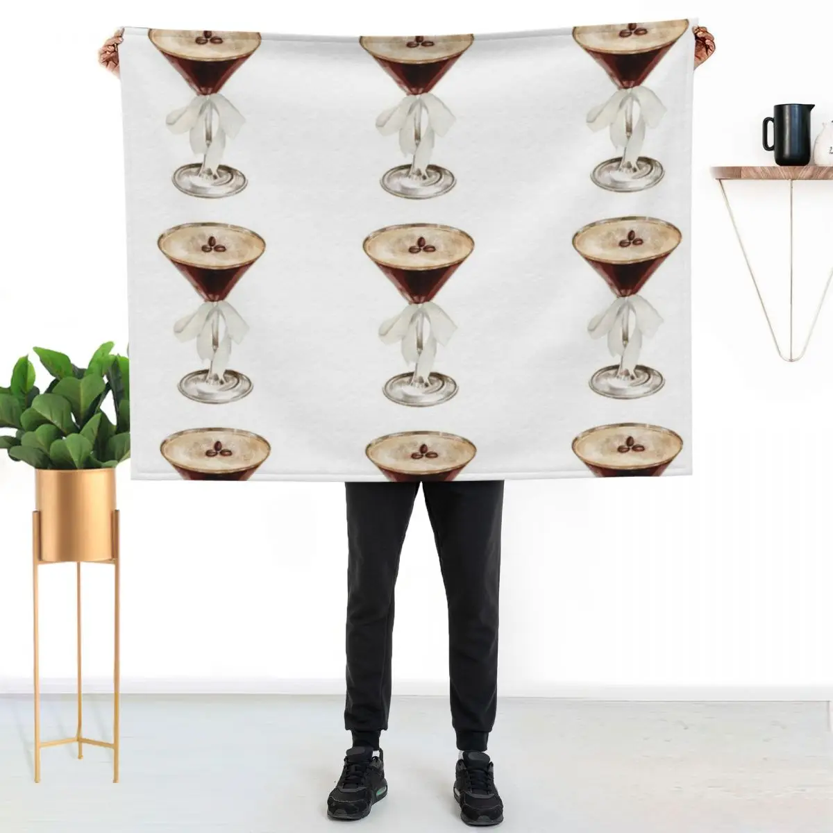 Espresso Martini Bow Throw Blanket Sofa Throw Decorative Sofas Bed Bed Fashionable Furry Nap Blankets
