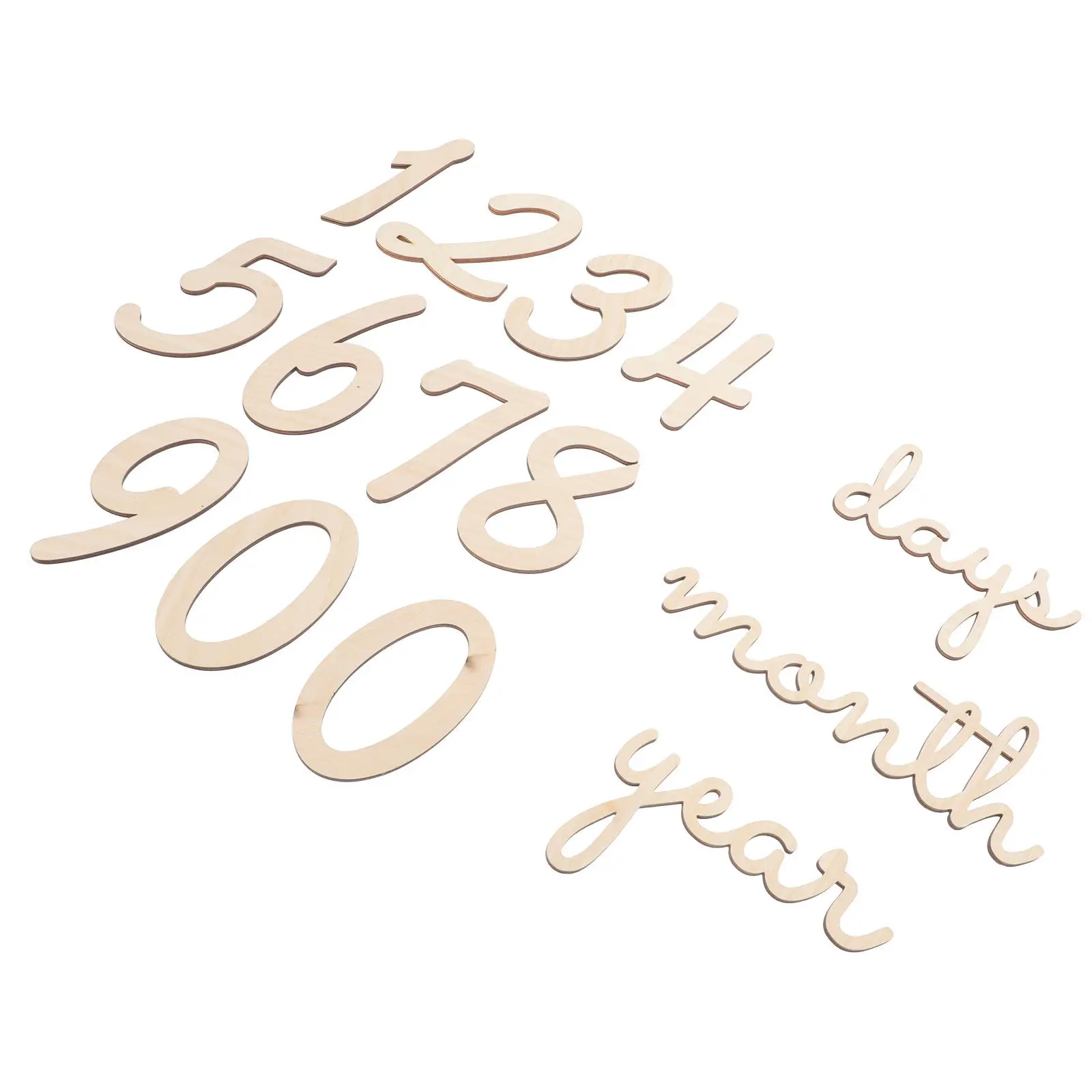

14Pcs Wooden Number Plates Eco Friendly Skin Safe Non Toxic Polished DIY Newborn Photo Props Monthly Milestone Decor Party