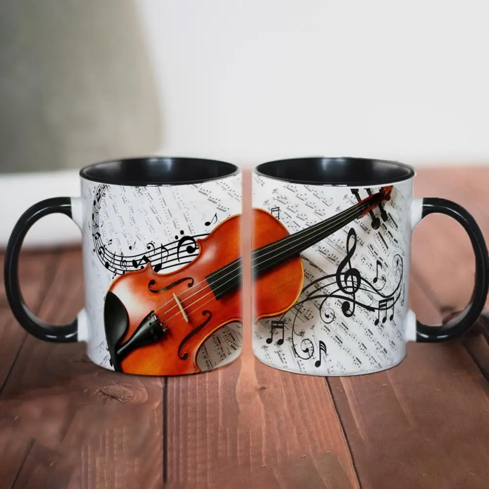 Musical Coffee Mug Ceramic Music Note Cup Large 350ml Guitar Piano Violin Coffee Mug Hot Drinking Mug Musical Gift Home Decor