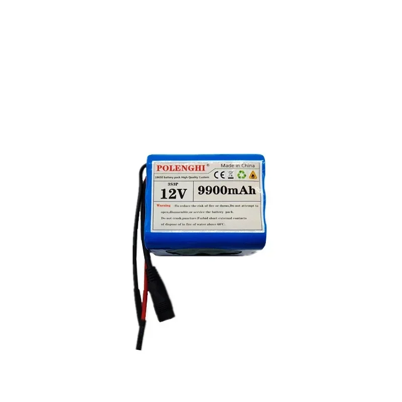 3S3P 12 V 9900 mAh 18650 Lithium-Ionen-Akku mit großer Kapazität, integriertes intelligentes BMS DC12,6 V 1 A Ladegerät