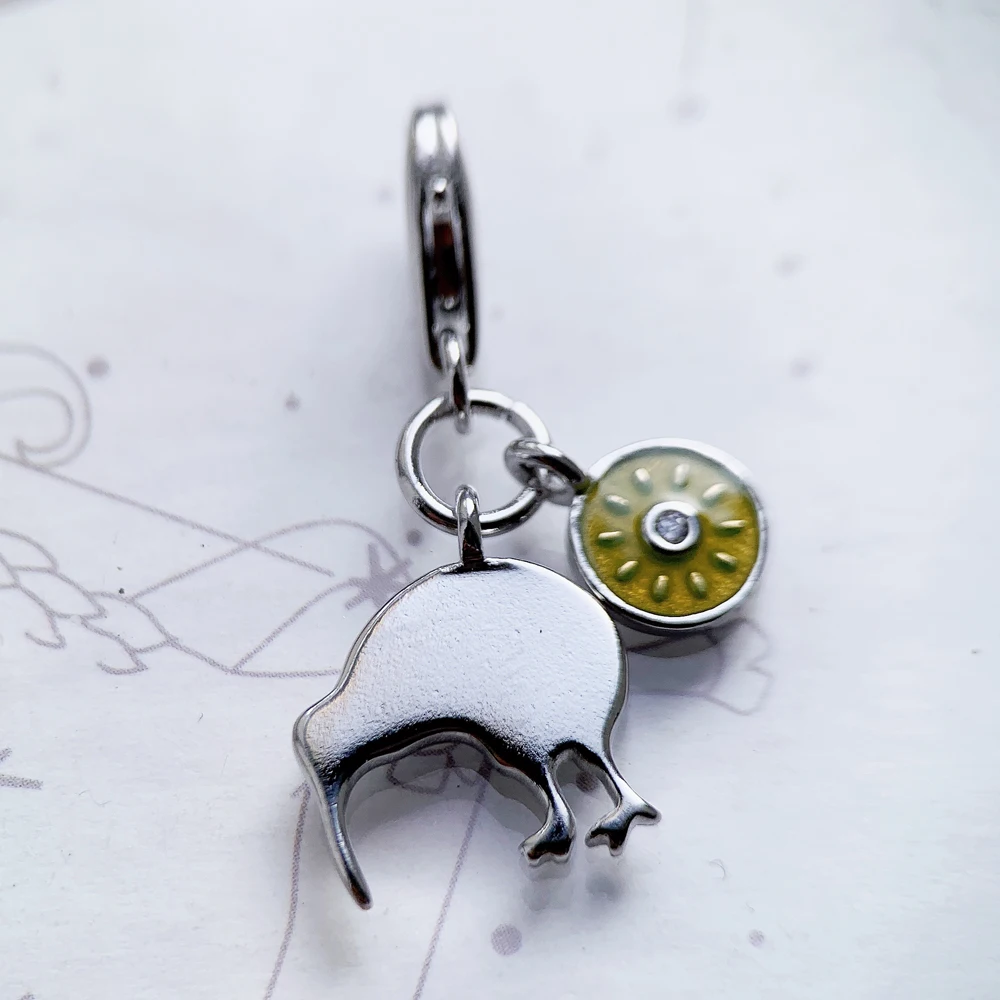 Kiwi & Bird Charms Pendant European Style 925 Sterling Silver Cute Fashion Jewelry Club for Women & Men