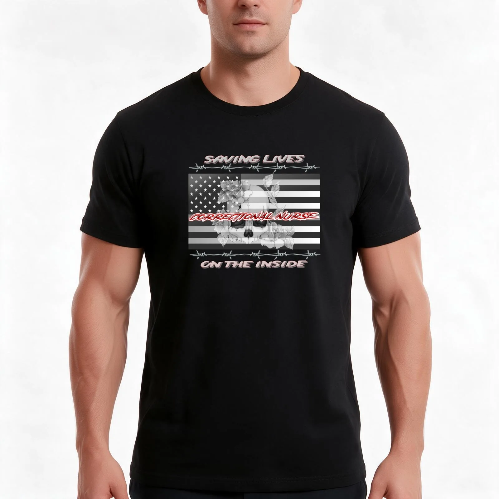 Corrections Nurse, Saving Lives From The Inside T-Shirt, Summer Casual Cotton Tee, Oversized Streetwear Tops, Unisex Men Women