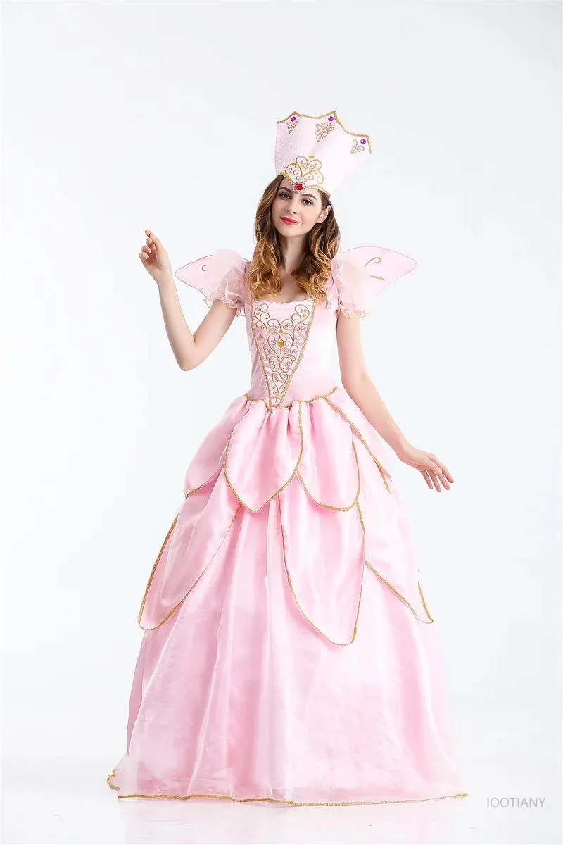 

Halloween Fairy Tale Pink Alo Princess Cosplay Costume Carnival Party Fantasy Dream Fairy Cinderella Queen Masquerade Dress