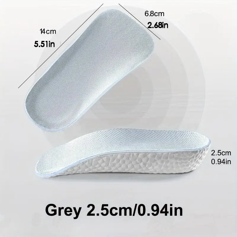 Memory Foam Height Increase Insoles for Men Women Shoes Flat Feet Arch Support Orthopedic Insoles Sneakers Heel Lift Shoe Pads
