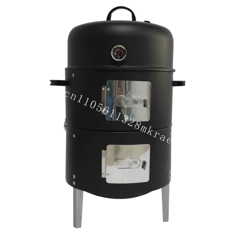 

New outdoor barbecue grill 3-layer charcoal grill 17-inch barrel charcoal grill