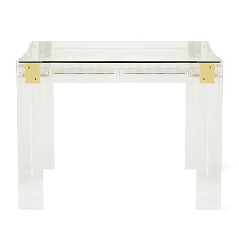 Acrylic transparent chess table fashion creative crystal edge few tempered glass backgammon table