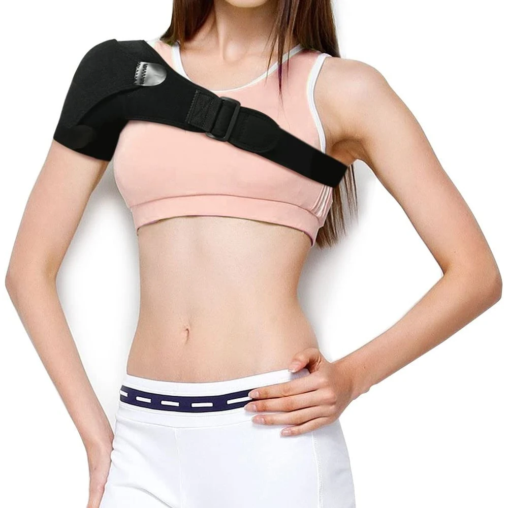 Unisex Adjustable Shoulder Brace Care Single Shoulder Support Bandage Protection Back Brace Guard Strap for Women Men Gym Sports