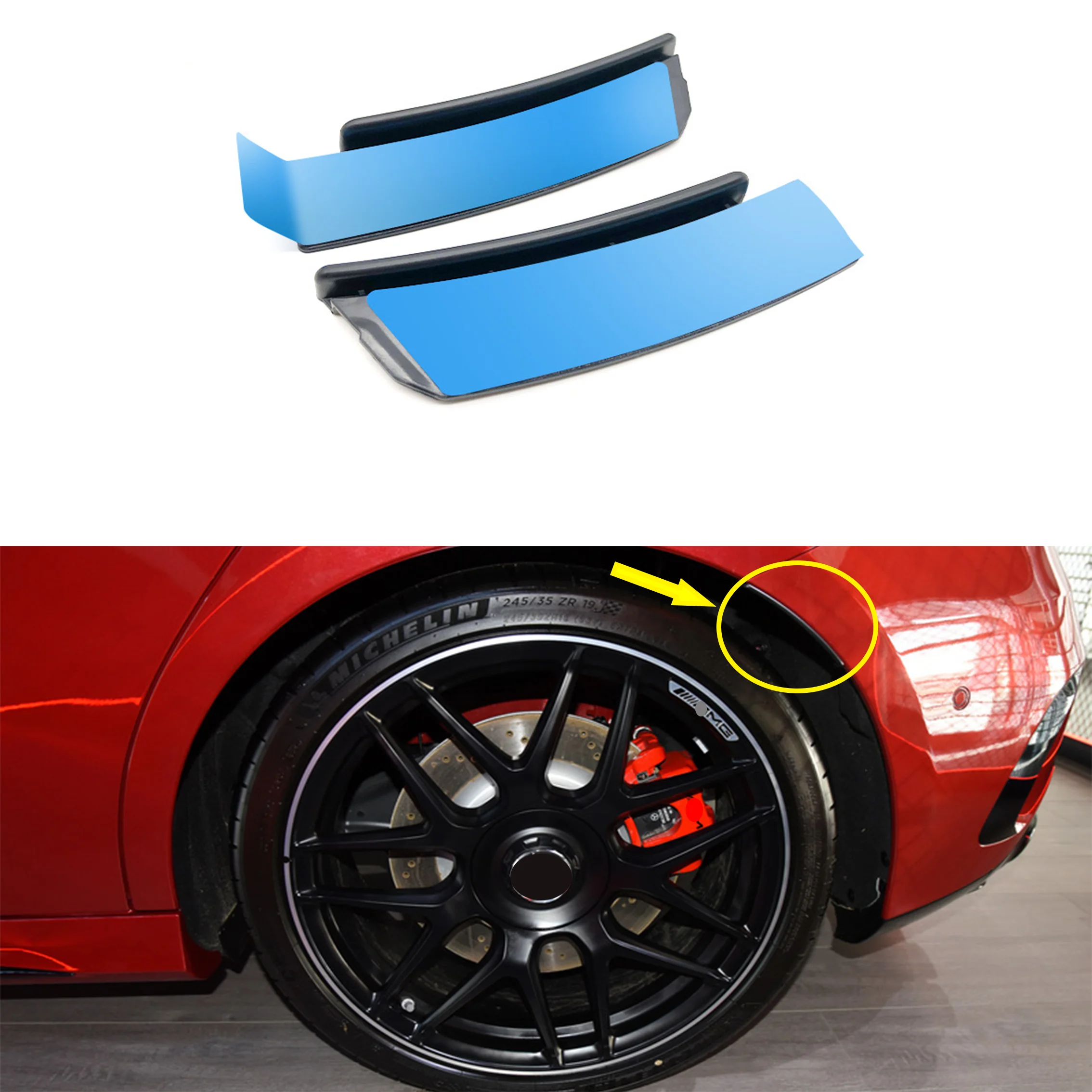 For Mercedes Benz W177 AMG A180 A200 A250 A35 2019 2020 2021 2022+ Rear Car Wheel Fender Flare Extension Stone Chip Protector