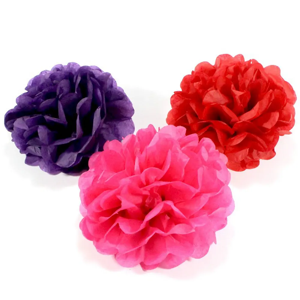 1PCS 4/6/8/10/12 Inch Tissue Paper Pom Poms Decoration Flowers Craft Paper Flower Balls For Birthday Wedding Home Decorations