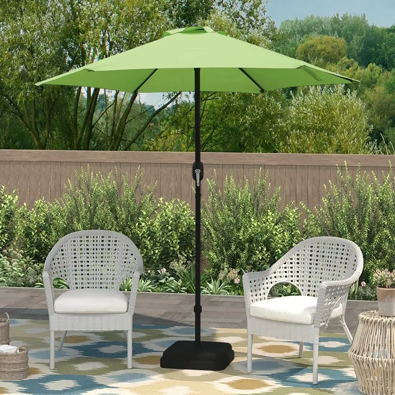 

7.5ft Patio Umbrella with 6 Sturdy Ribs, Push Button Tilt/Crank Outdoor Umbrella for Garden, Deck, Backyard, Pool and Beach