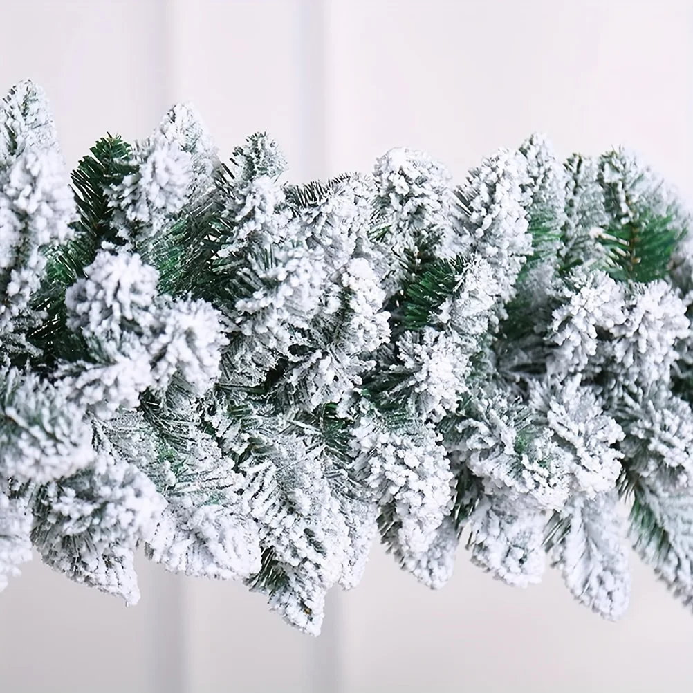 Luxury 9-Foot Snow-Flocked Christmas Garland 7
