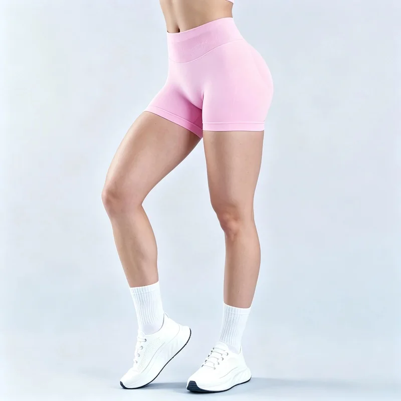 HISTELLO Impact Shorts Damen Gym-Sportleggings Nahtlose Yoga-Kurzhosen Scrunch Butt Pilates Lauf- und Biker-Workout-Shorts – Detail 8
