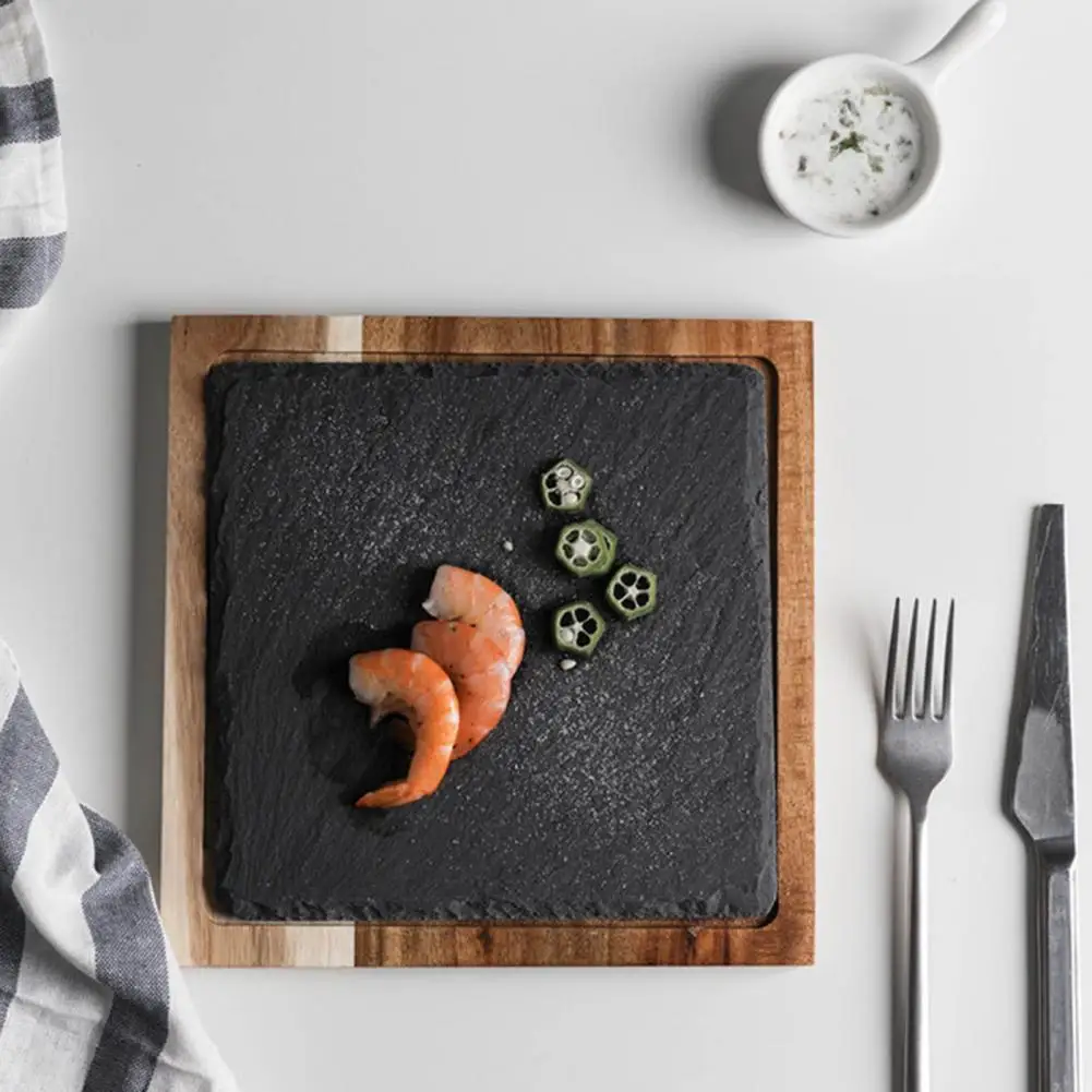 Bread Plate Stone Western Food Plate Oval-shaped Place Snack  Anti-deformed 3 Styles Salmon Plate