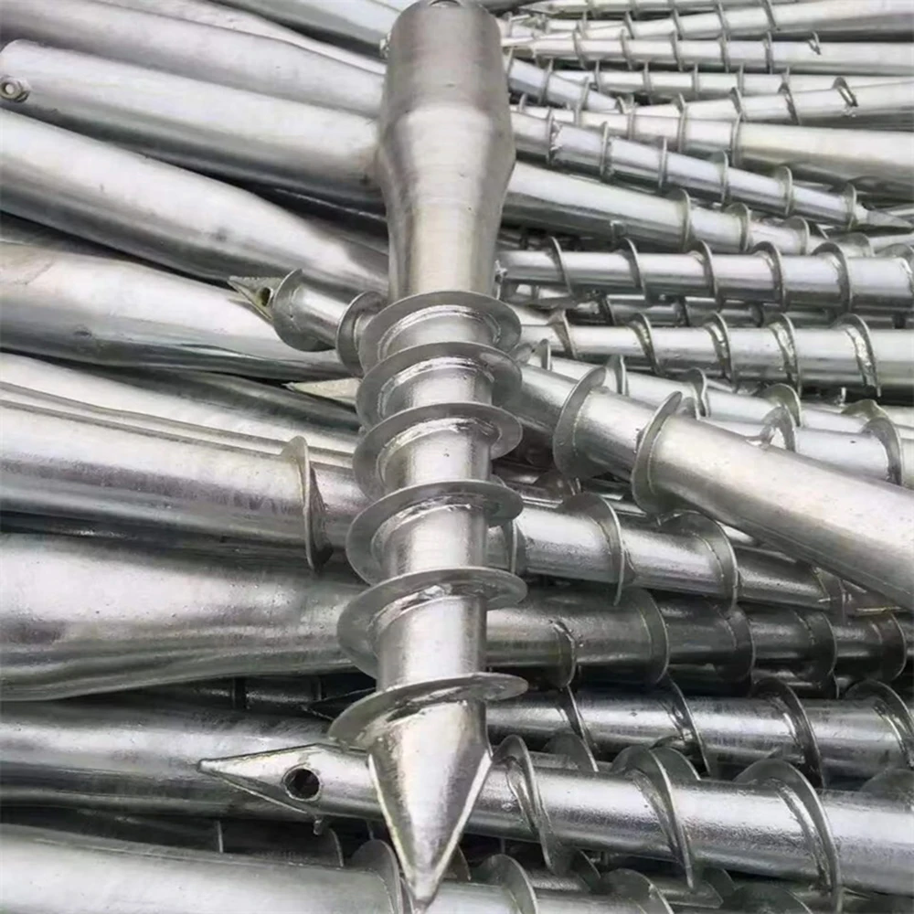 Custom Cost-effective Q235 Hot Dip Galvanized Helical Screw Pile Q235 Steel Ground Anchor Spiral Pile for Solar Mounting System