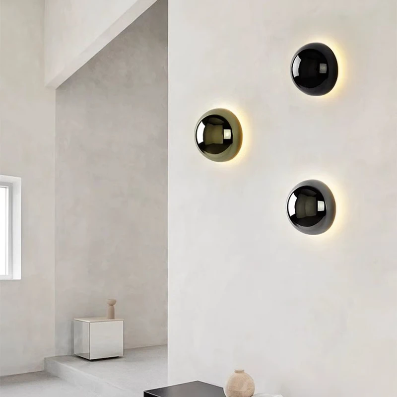 

Nordic LED Wall Lamp For Living Room Study Lighting Modern Simple Corridor Solar Eclipse 85-265V Bedroom Bedside Wall Lights