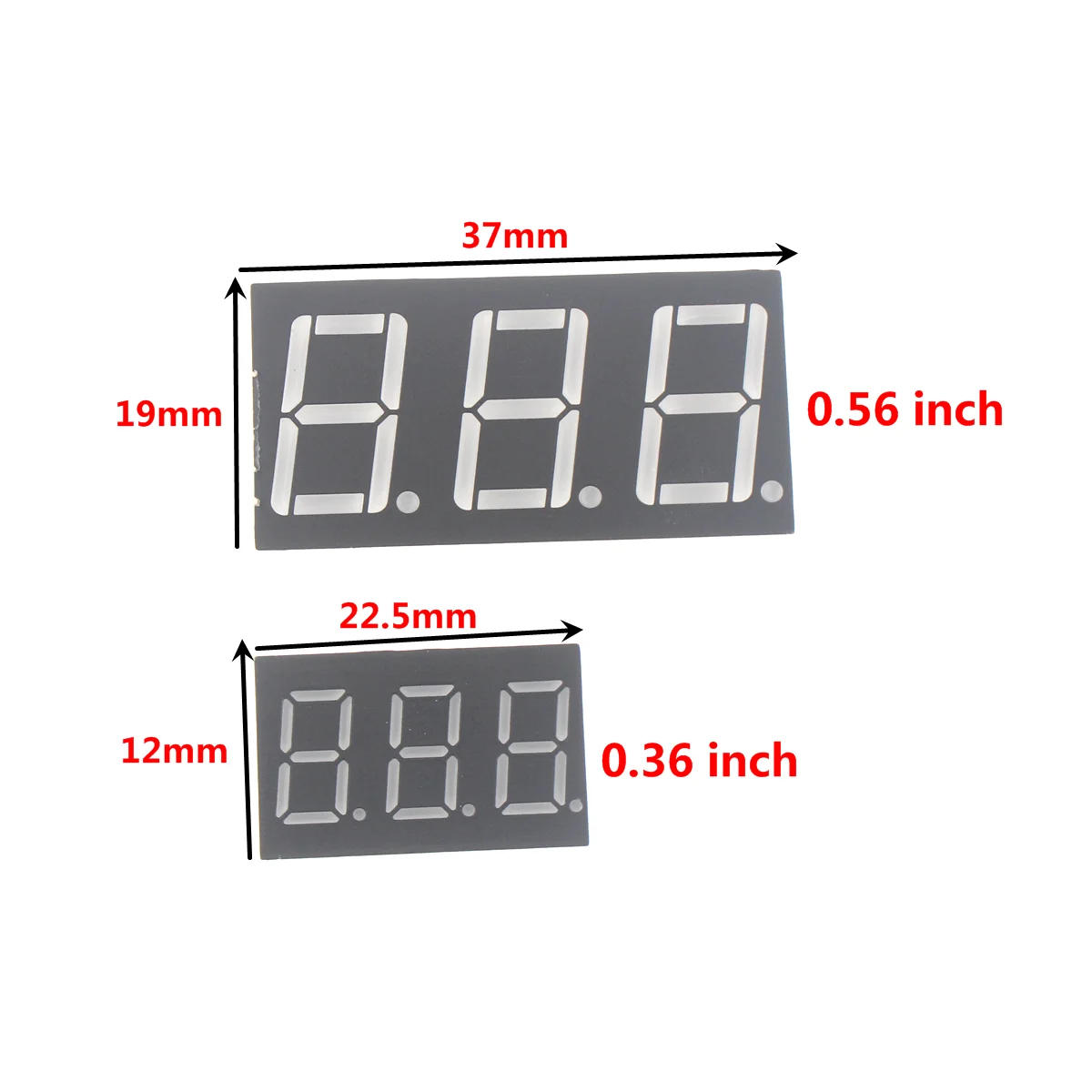 Pantalla LED de 0,36 pulgadas, 10 piezas, 7 segmentos, 1 Bit/2 Bit/3 Bit/4 Bit, tubo de dígitos, cátodo común rojo/ánodo Digital, led de 0,36