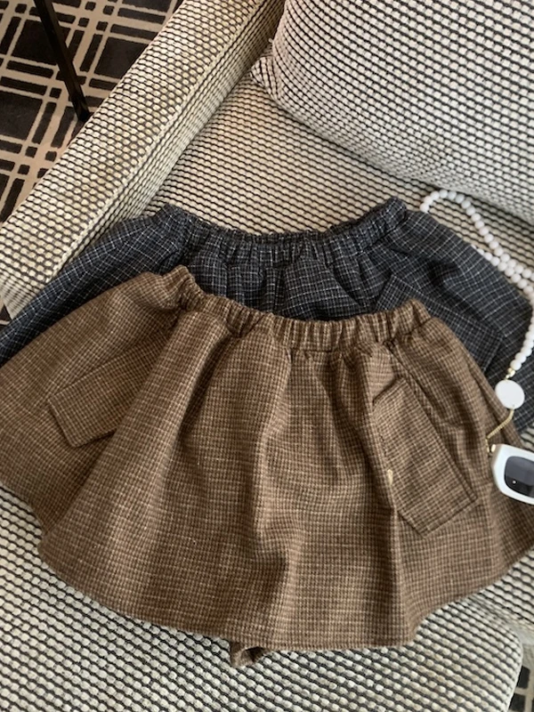 

Women's High Waist A-Line Skirt Winter Casual Plaid Fluffy Slimming Versatile High Waist Casual A-Line Skirt