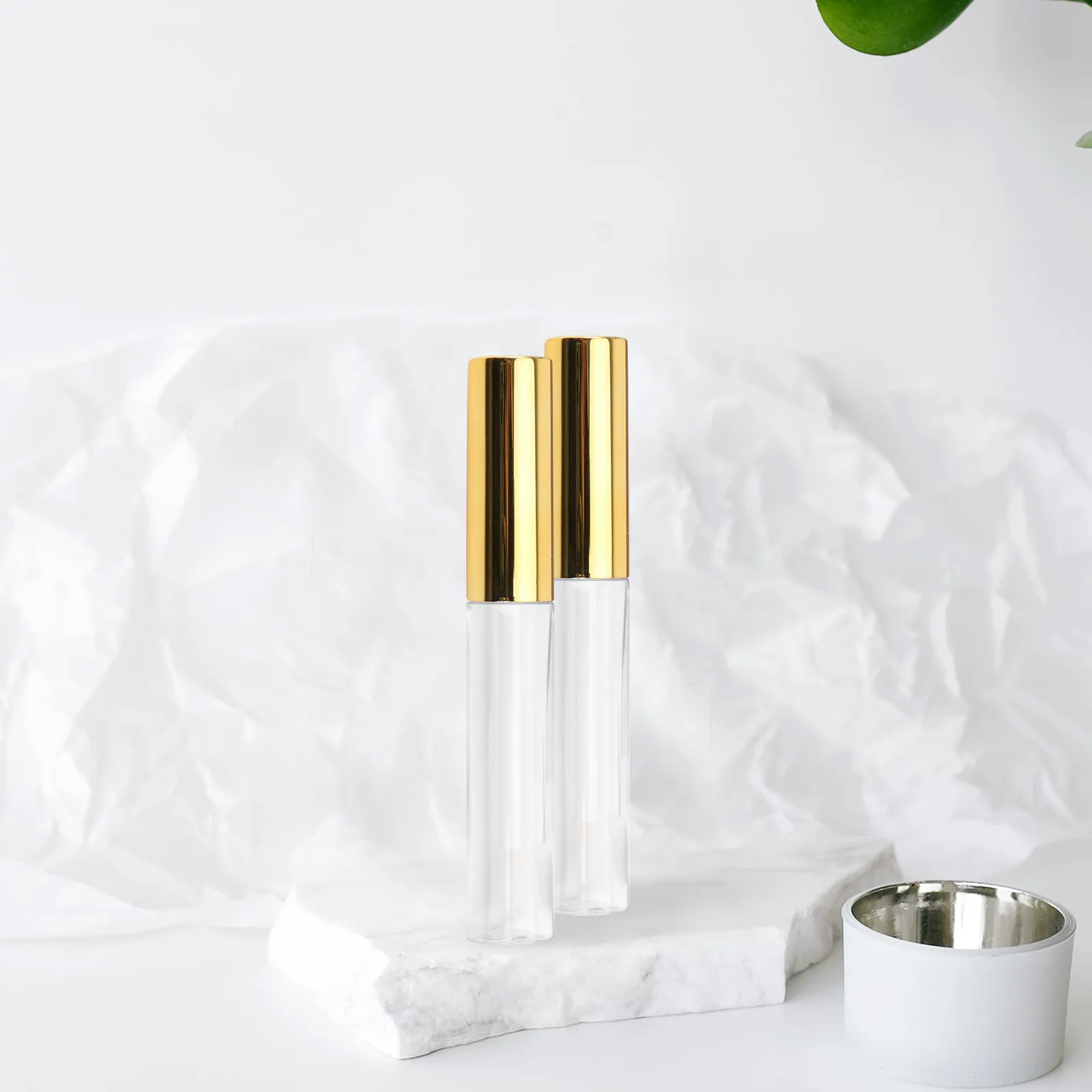 10 tubi trasparenti per lucidalabbra da 10 ml, contenitori circolari in plastica riutilizzabili, leggeri e adatti ai viaggi, per olio per labbra