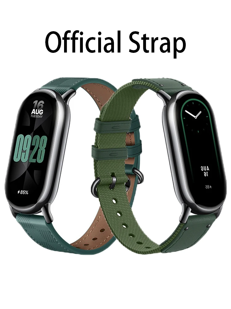 

Original Strap for Mi Band 8 Bracelet Fashion Leather Replacement belt Miband 8 NFC nylon pulseira for Xiaomi Mi Band 8 band