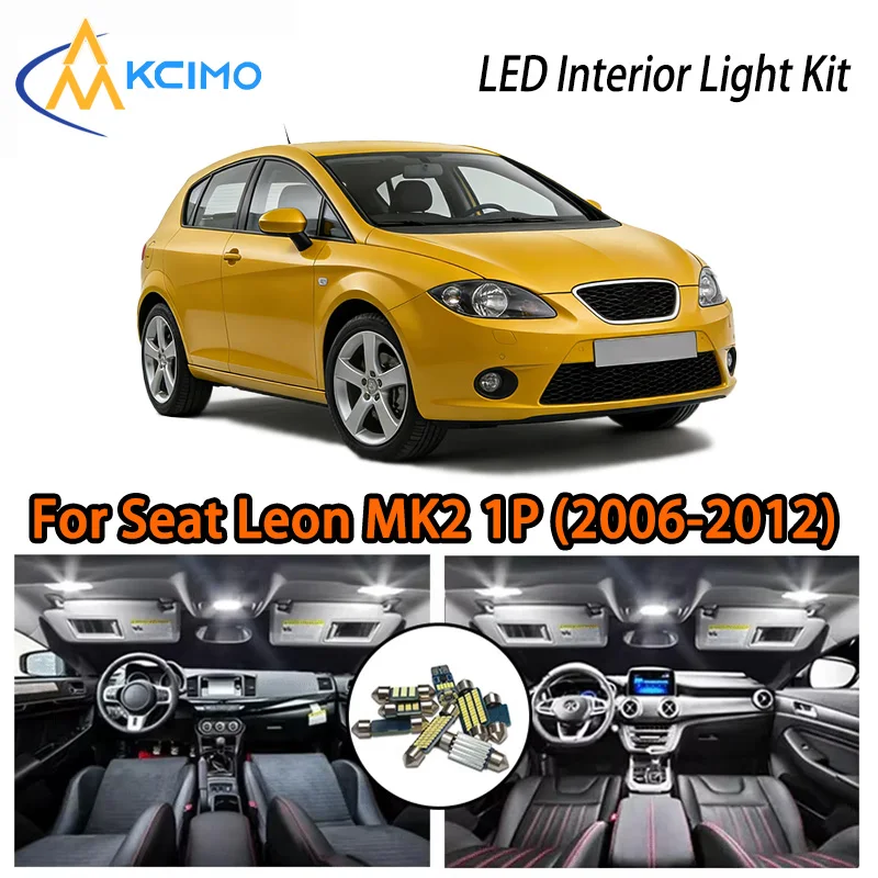 

KCIMO для Seat Leon MK2 1P (2006-2012) Комплект интерьера премиум-класса со светодиодной подсветкой - 2 цвета, быстрая установка, долговечность