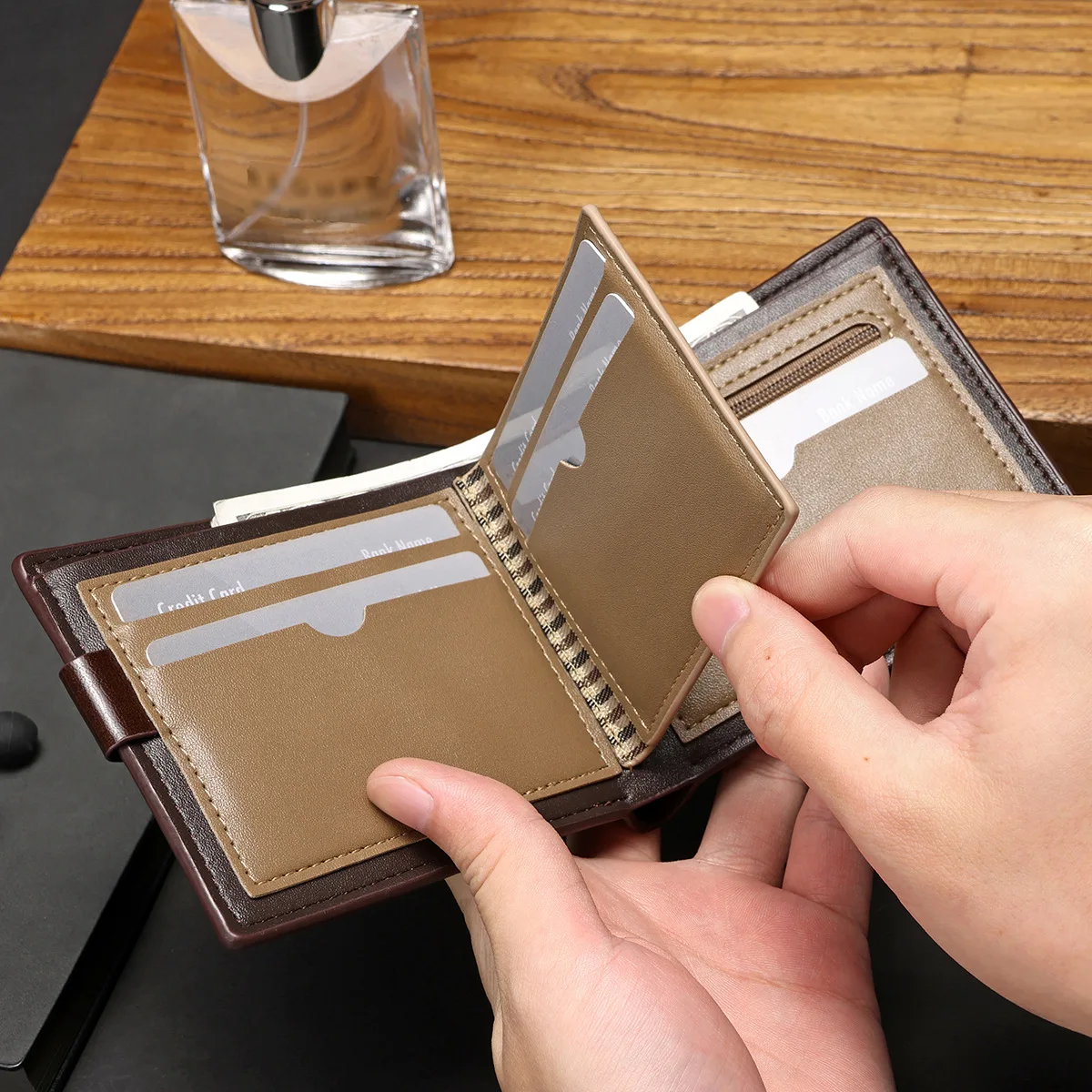 2025 Men's New Model, Zipper Wallet, Korean Version Retro, Multi-functional Long Model, Wallet Multi-card Position