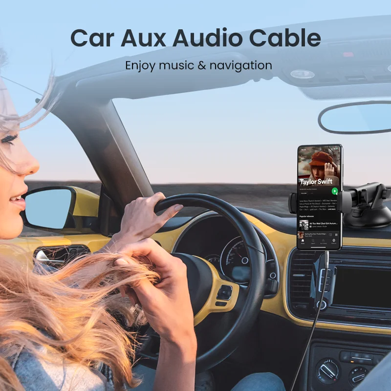 For 3.5mm Stereo Gold Audio Cable Male-Male PVC Jacket for Projector Monitor Car Speaker Laptop Headphone