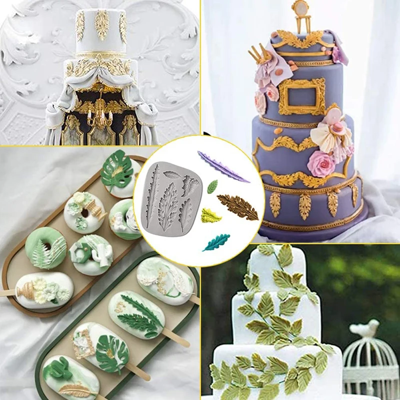 Baum blatt Silikon form Blätter Harz Schimmel Kuchen Ton Fondant Moule Dekorations werkzeuge Cupcake Topper Küchen zubehör Artikel backen – Detail 5