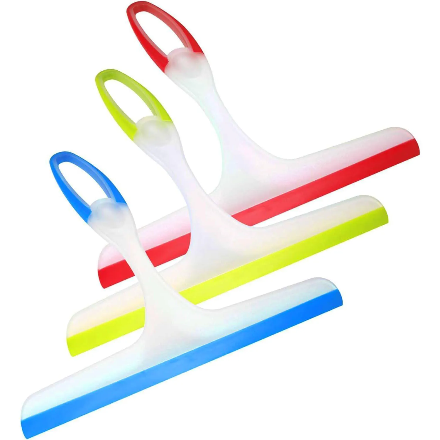 3Pcs Shower Squeegee for Glass Doors & Car Windows, Multi-Surface Cleaner for Bathroom, Mirror, and Windshield