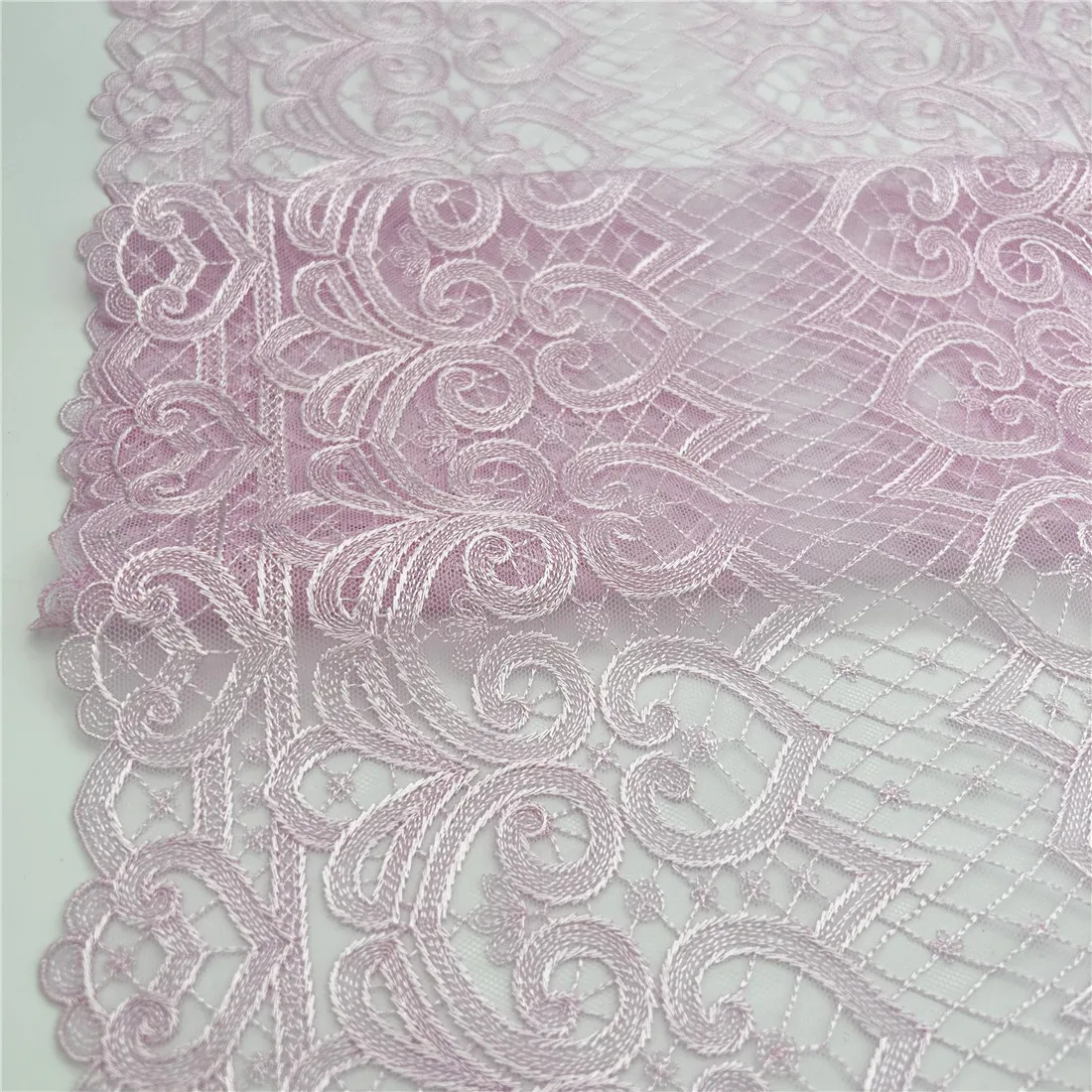 3y/lot Width 31cm Pink Embroidery Lace Trim No-Elastic Skirt Hem Clothes Sewing Material DIY Apparel Dress Fabric Wedding