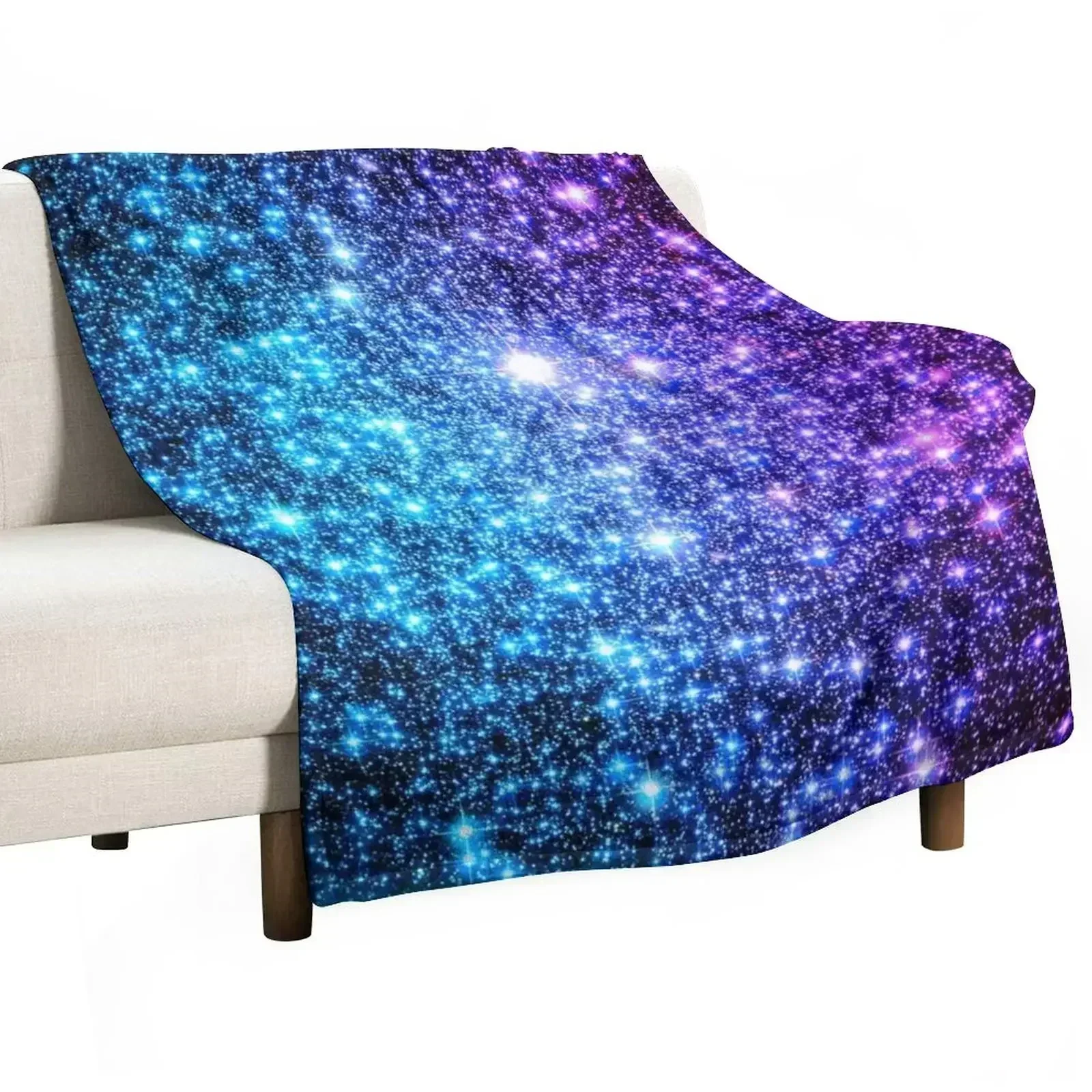 Galaxy Sparkle Stars Turquoise Blue Purple Hot Pink Throw Blanket Luxury Thicken Multi-Purpose Vintage Large Blankets