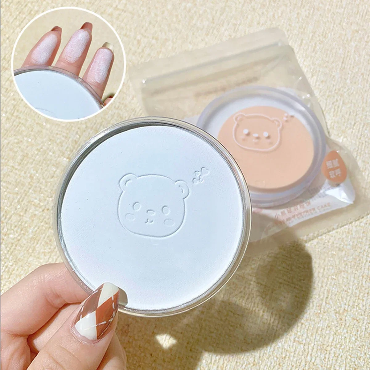 Pressed Powder White Brighten Transparent Oil Control Concealer Lasting Natural Face Makeup Setting Powder Waterproof Cosmetic