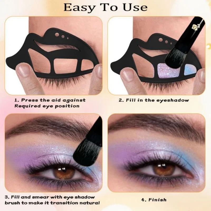 Stencil per ombretto 5 in 1 Strumento per ombretto in silicone Stencil riutilizzabili per il trucco degli occhi Modello per eyeliner per strumento di trucco per principianti