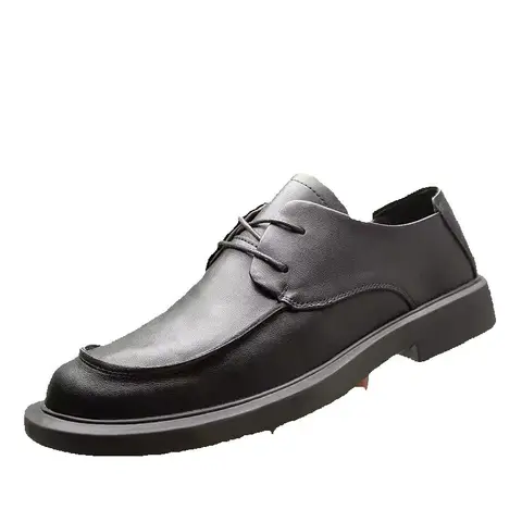 Men's new versatile derby shoes, solid color business casual leather shoes 210821