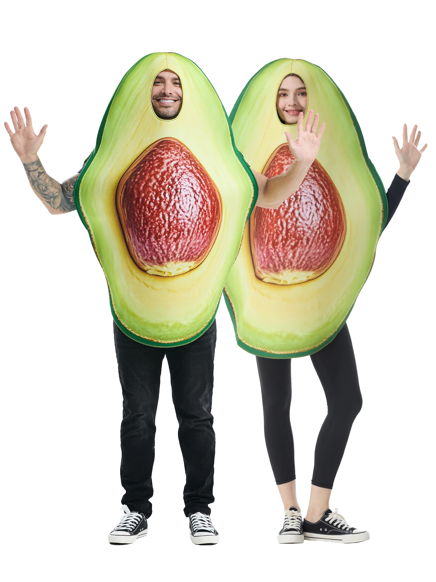 Halloween Fruit Thema Alles-in-één Avocado Prestatiekostuum Stage Performance Pak Polyestervezel 00% Traditioneel Dames...