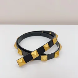 Ceinture à nœud en cuir de vachette pour femme, ceinture avec structure en cuivre, ceinture pour jean, cadeau pour femme, designer pour robe de soirée, marque de luxe, nouveau