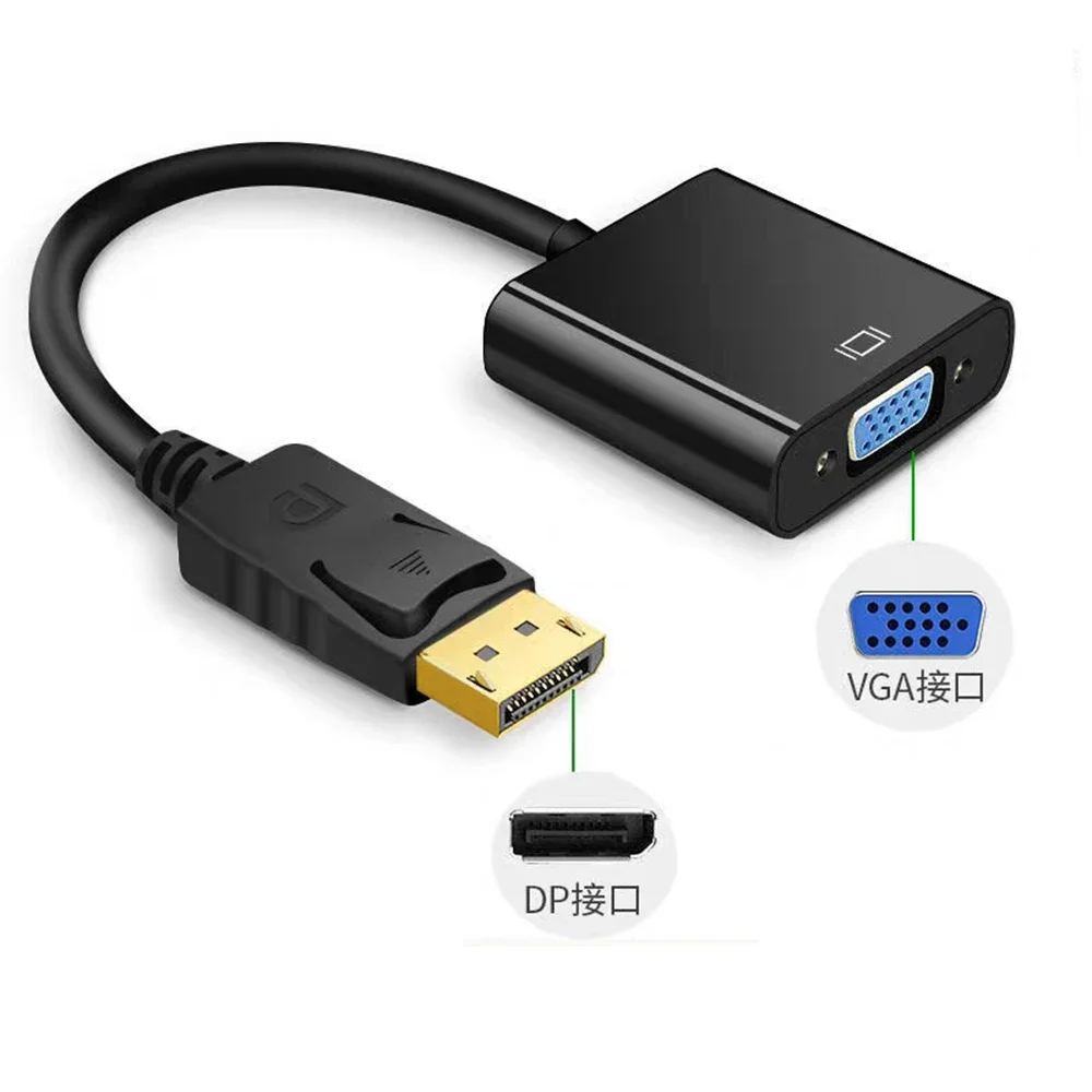 

HD 1080P DP to VGA cable converter displayport to VGA connector computer graphics card laptop monitor