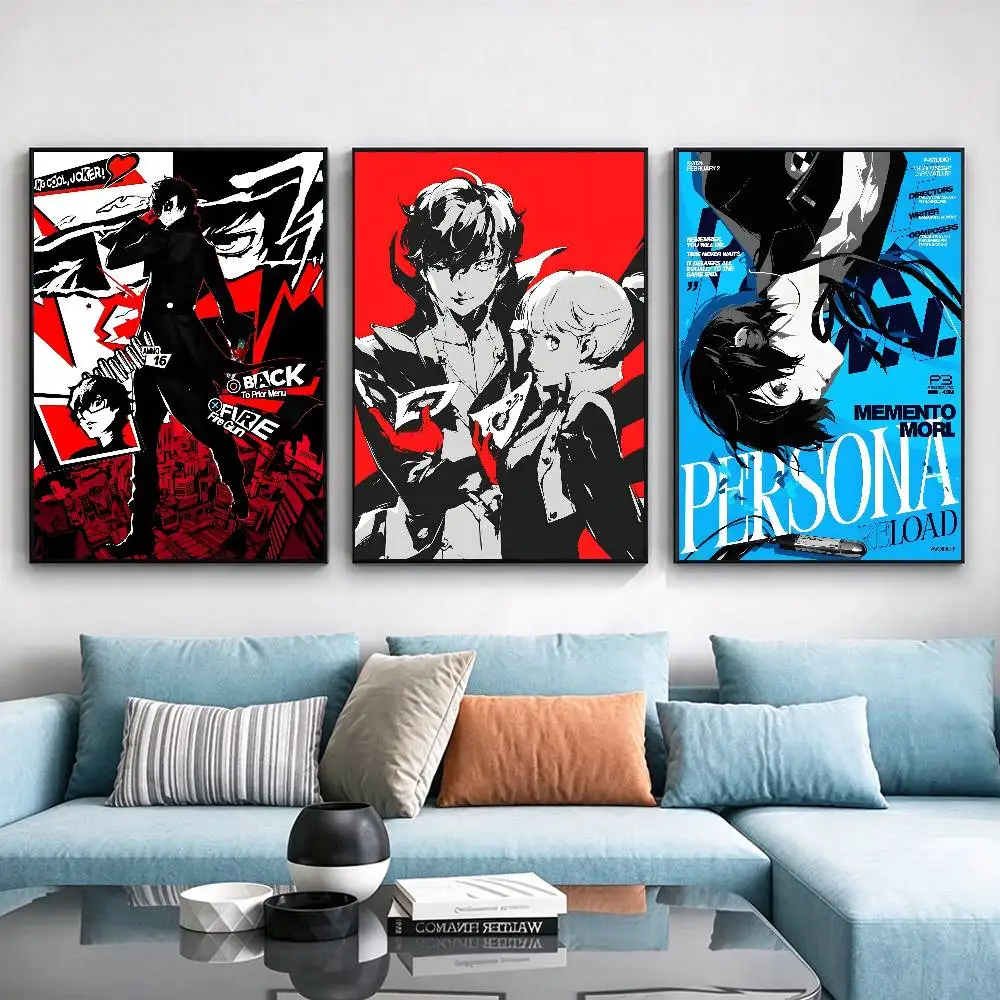 Game P-Persona 3 Reload Poster Waterproof Wall Art Sticker For Bar Living Room Vintage Decor High Quality Print