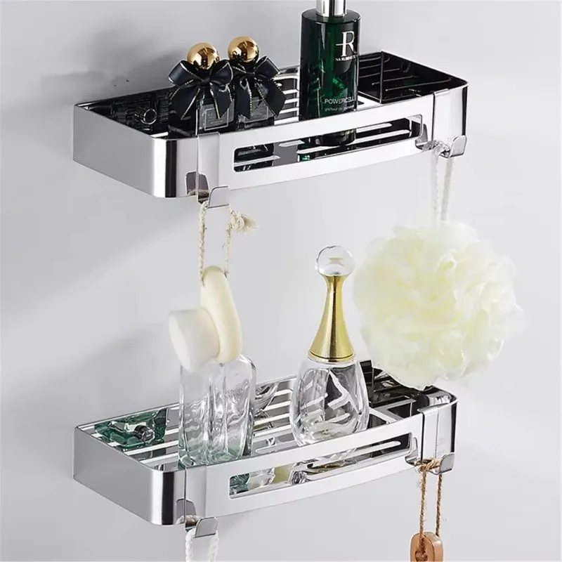 Wall Mounted 304 Stainless Steel Bathroom Corner Shelf, Chrome Satin Finish Shower Storage Rack, Kitchen Bath Corner Holder ****