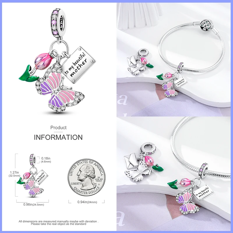 Real 925 Sterling Silver Colorful Butterfly Owl Fairy Charms Beads Fit Qikaola 925 Original Bracelets Necklaces Fine DIY Jewelry