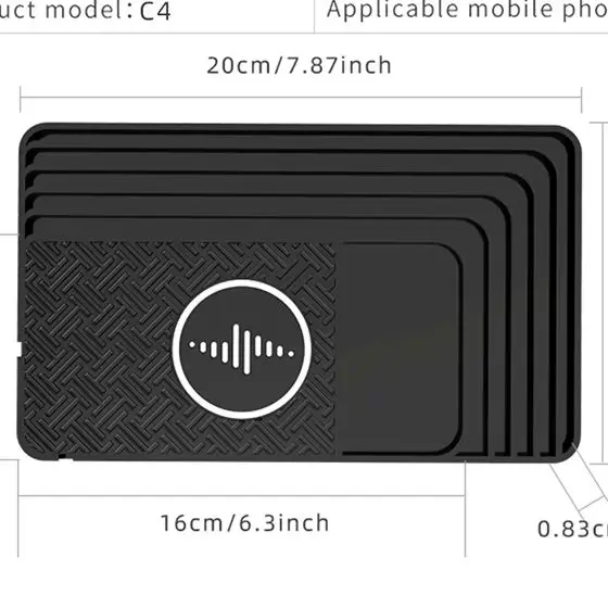 Alfombrilla de carga inalámbrica para coche de 15W, almohadilla de silicona antideslizante para iPhone 15, 14, 13 Pro Max, Samsung, almohadilla de carga rápida para coche