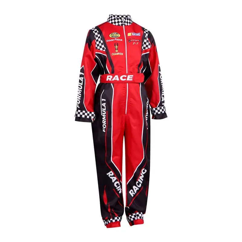 

COSda@Children Racing Suit Cosplay Costume Red Cycling Suits Kid Halloween Cosplay Racing Jumpsuit ClothingCOSda@