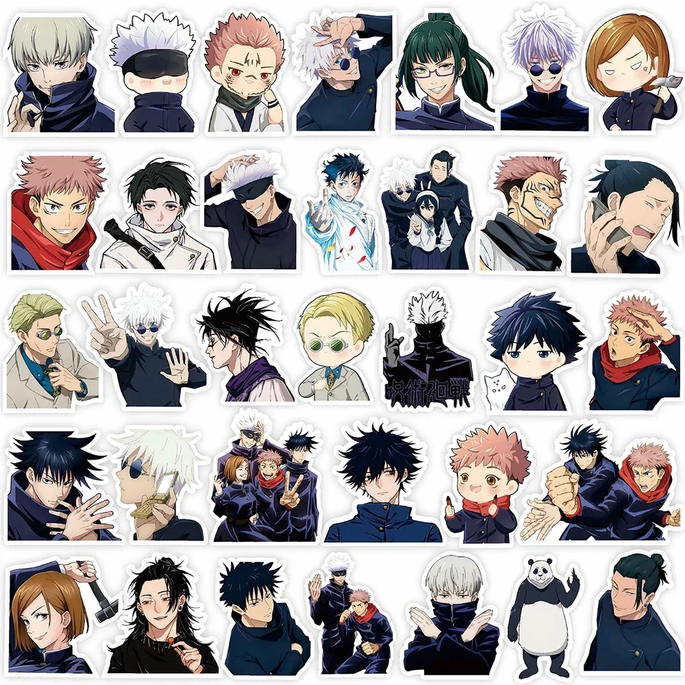 10/30/80pcs Cartoon Jujutsu Kaisen Stickers DIY Laptop Skateboard Kids Cool Sticker Itadori Yuji Satoru Gojo Anime Decal Toys image 4